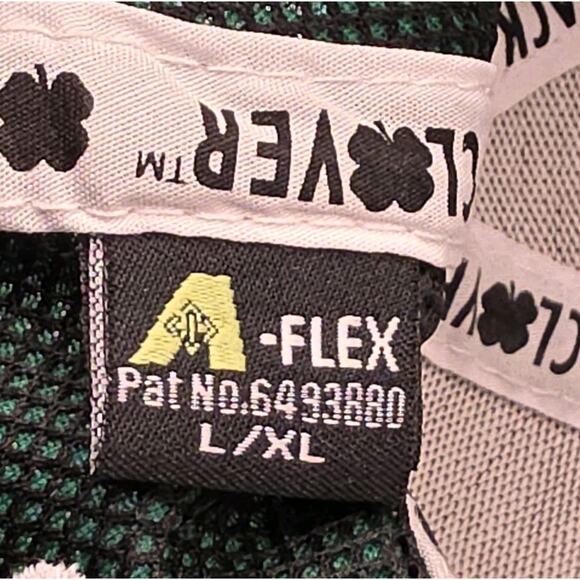 Black Clover Live Lucky A-Flex Hat‎ Cap Green w/ White Clover L XL Golf Stretch - Picture 12 of 12